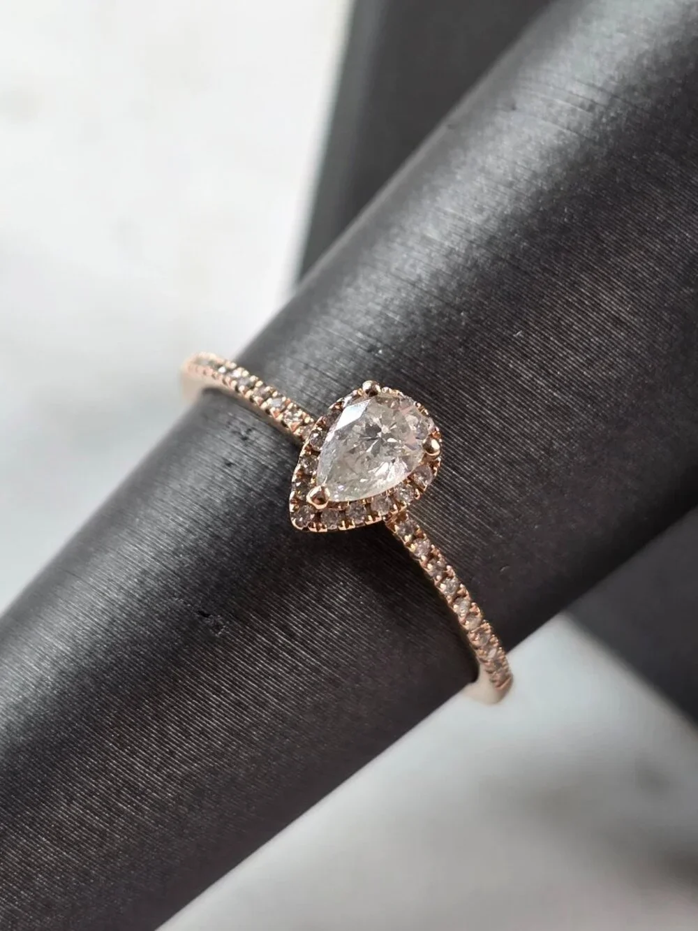 Womens Vintage Estate 10K Rose Gold Diamond Ring 1.4g #E5179